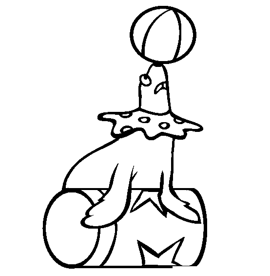 Circus Seal Coloring Page | Free Circus Seal Online Coloring